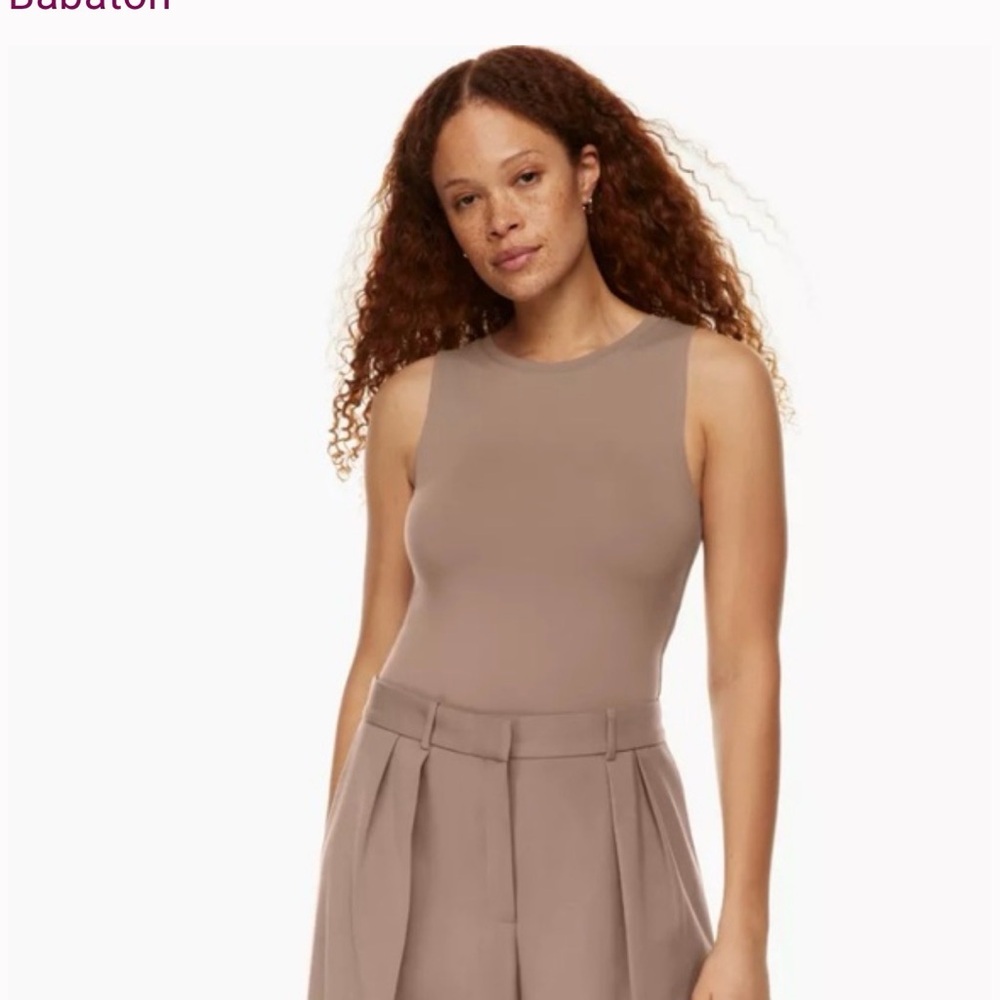 Babaton Tan Contour Muscle Bodysuit M
